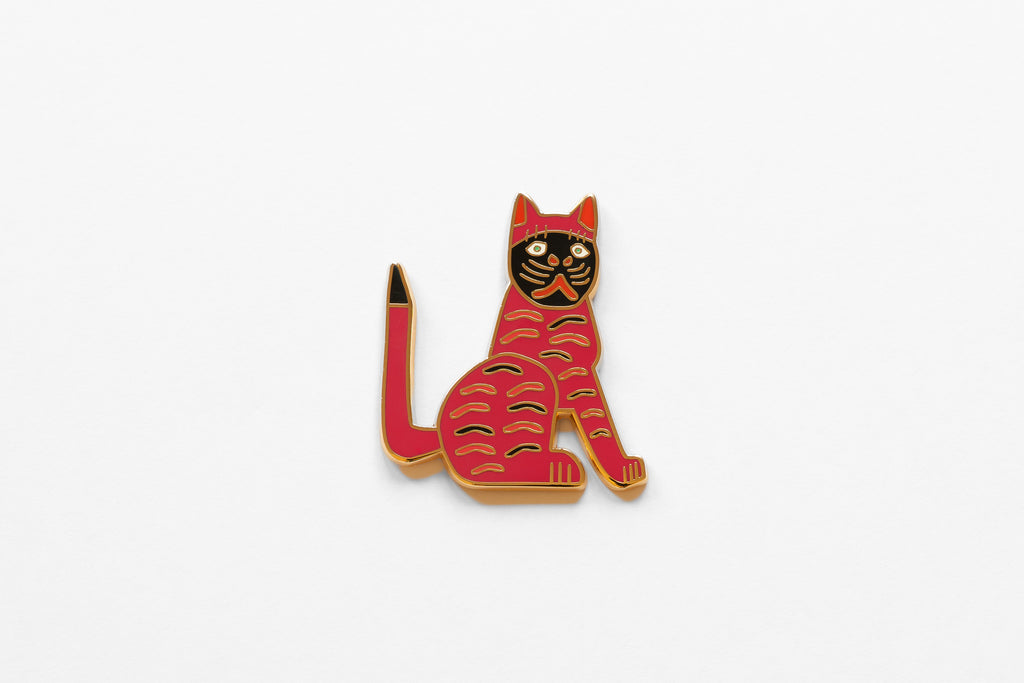 Michi — Enamel Snake Brooch —  Red