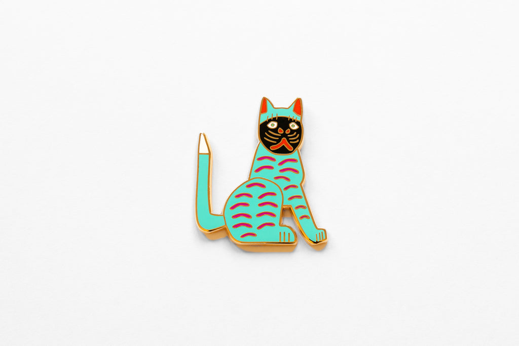 Michi - Enamel Snake Brooch - Turquoise