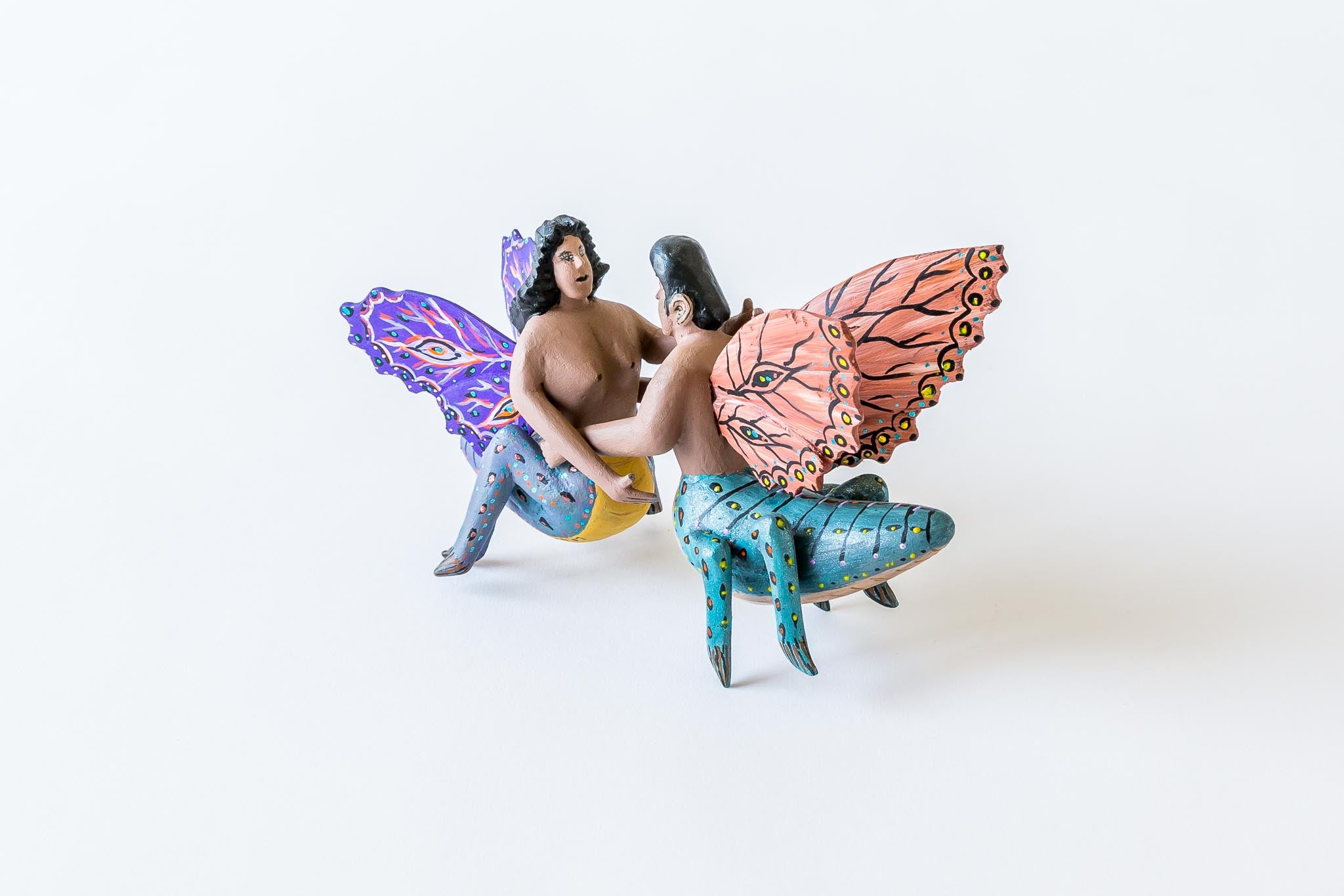 Oaxacan wood carving Gabino Reyes Metamorphic dancers 