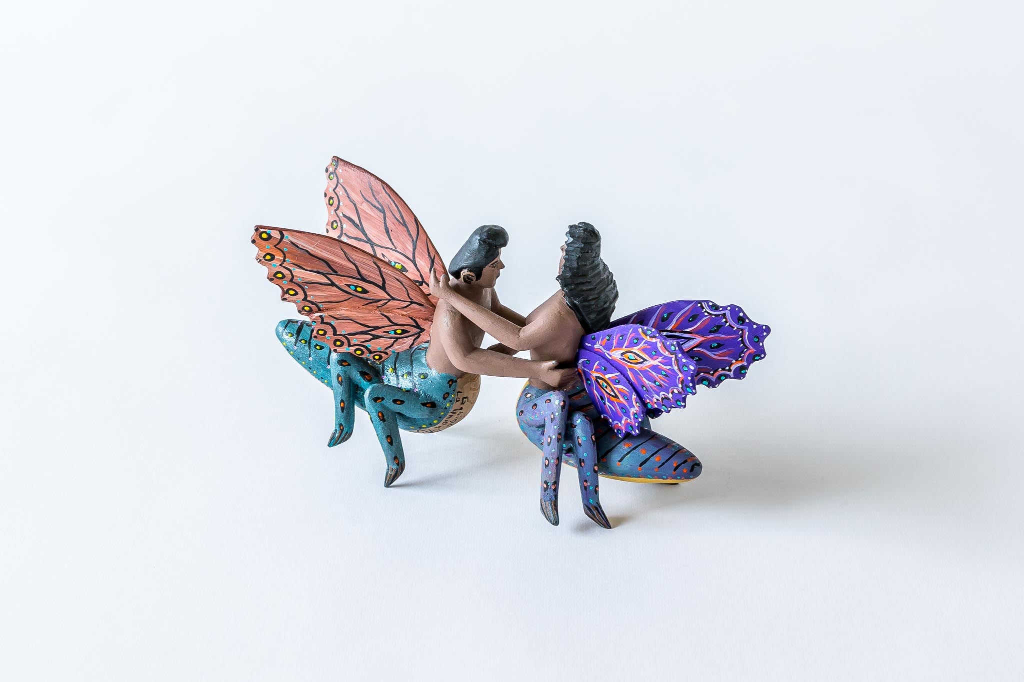 Oaxacan wood carving Gabino Reyes Metamorphic dancers 