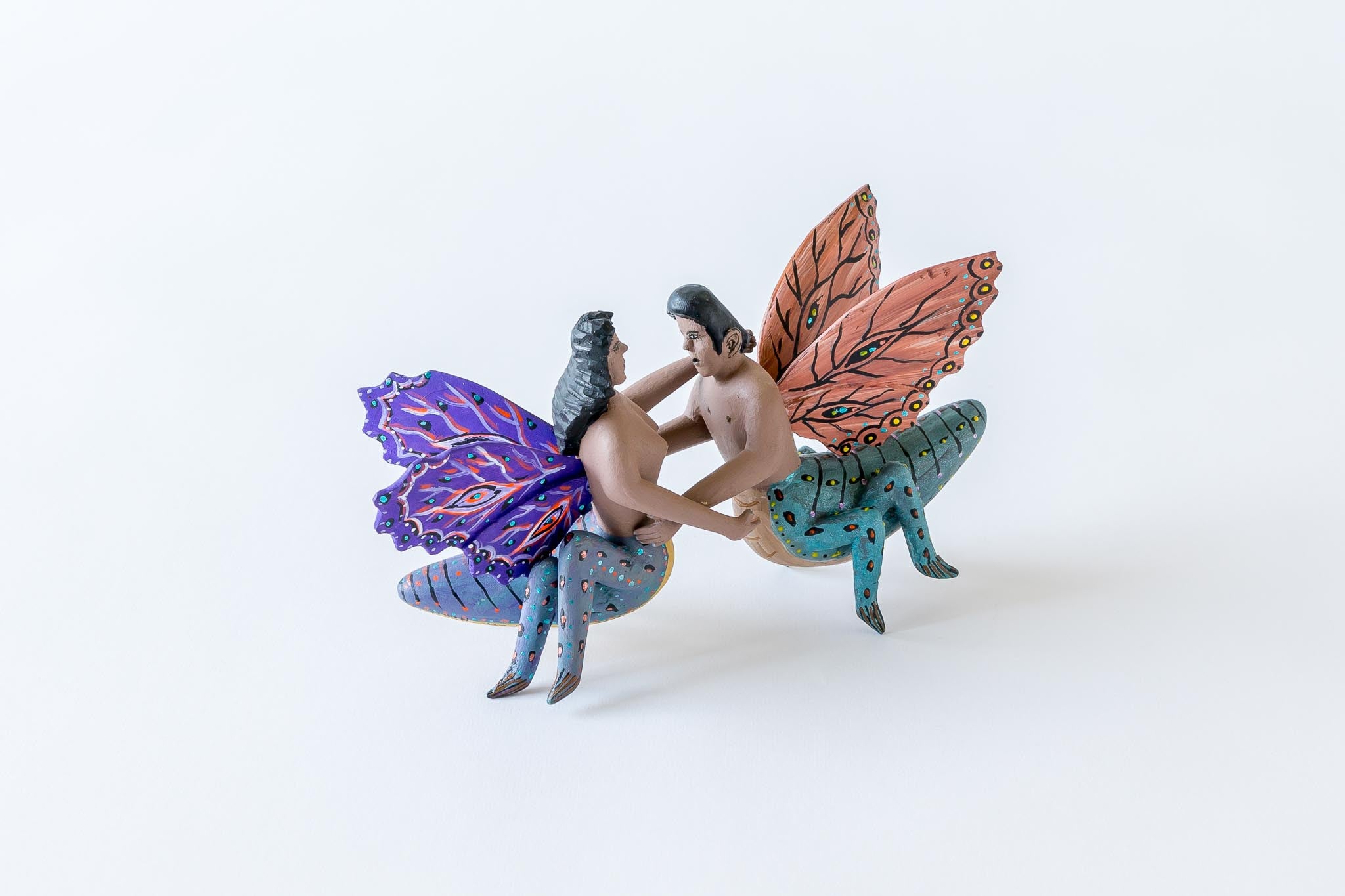 Oaxacan wood carving Gabino Reyes Metamorphic dancers 